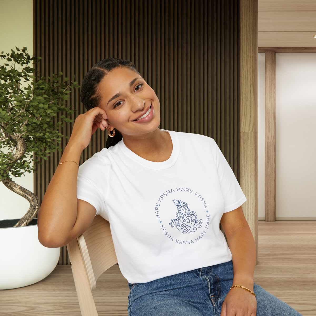Krishna Flute Illustration Tee